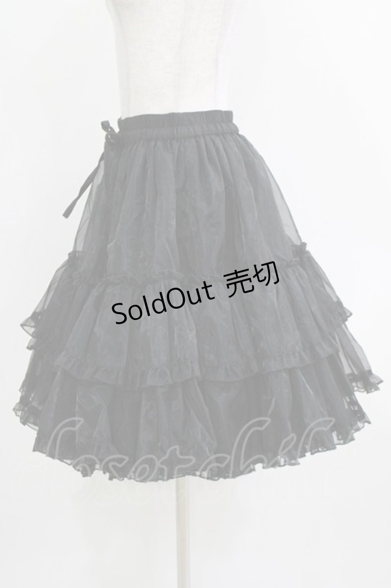 画像2: metamorphose / オーガンジーフリルパニエ Free ブラック H-26-03-16-041-ME-SK-NS-ZH (2)