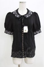 画像1: Secret Honey / 薔薇刺繍ブラウス Free ブラック H-26-03-16-044-CA-BL-NS-ZH (1)