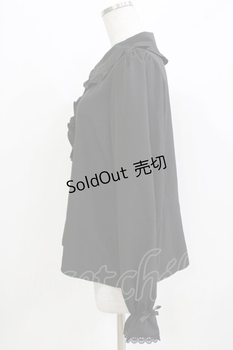 画像2: m petit by misako / AM マルエリフリルブラウス L ブラック H-26-03-16-045-LO-BL-NS-ZH (2)