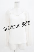 m petit by misako / 袖シアーフリルプルオーバー M オフ H-26-03-16-049-LO-TO-NS-ZH
