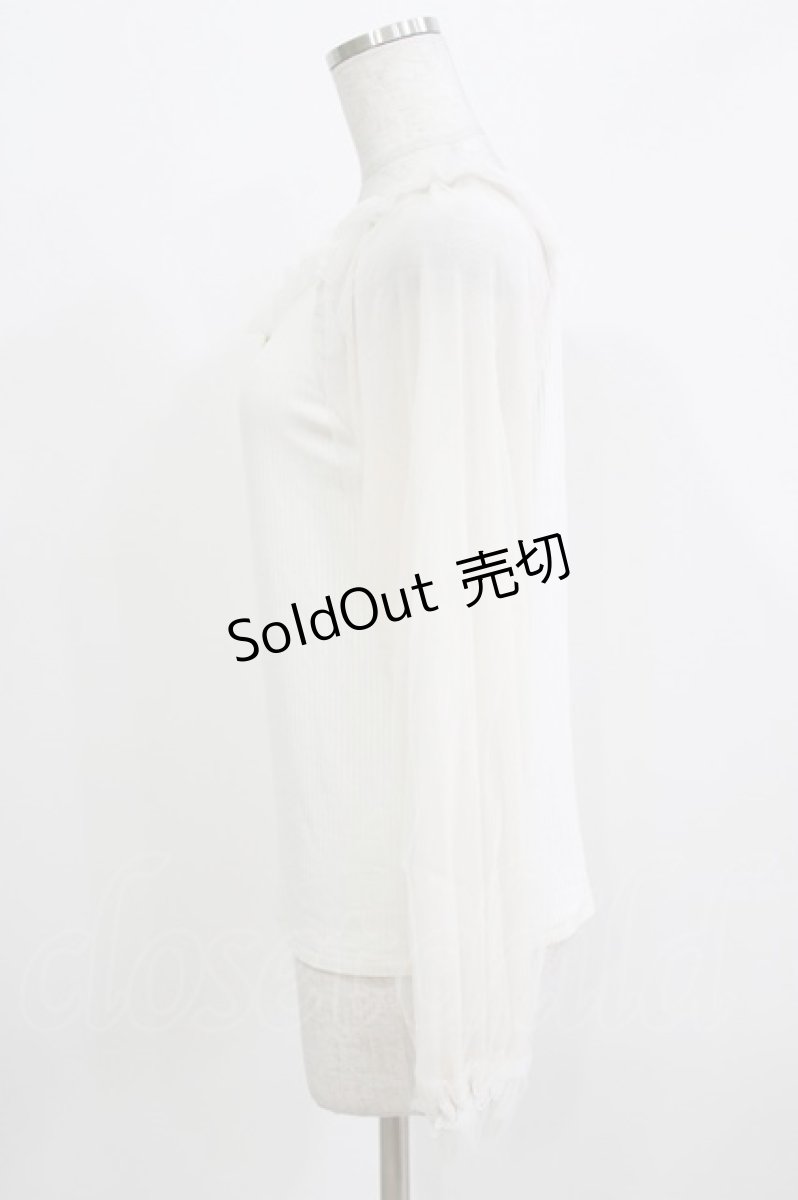 画像2: m petit by misako / 袖シアーフリルプルオーバー M オフ H-26-03-16-049-LO-TO-NS-ZH (2)