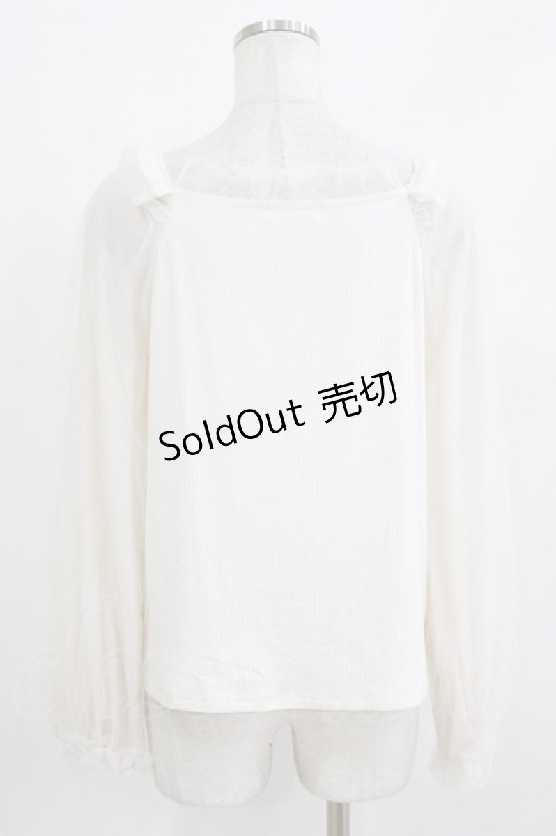 画像3: m petit by misako / 袖シアーフリルプルオーバー M オフ H-26-03-16-049-LO-TO-NS-ZH (3)