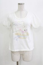 画像1: LIZ LISA / フラワーラビットプリントTシャツ Free 白 H-26-03-16-052-LO-TS-NS-ZH (1)