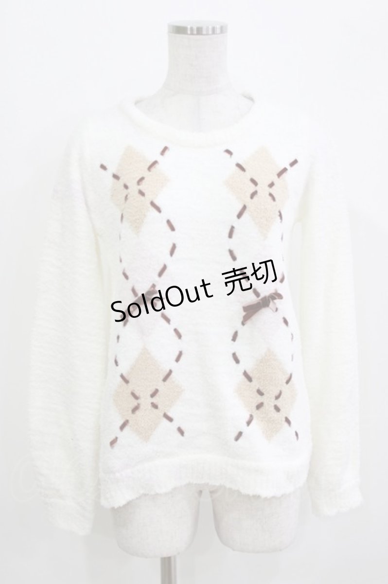 画像1: LIZ LISA / /アーガイルニット Free 白 H-26-03-16-053-LO-TO-NS-ZH (1)