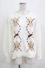 画像1: LIZ LISA / /アーガイルニット Free 白 H-26-03-16-053-LO-TO-NS-ZH (1)