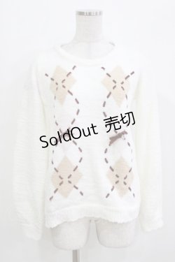 画像1: LIZ LISA / /アーガイルニット Free 白 H-26-03-16-053-LO-TO-NS-ZH