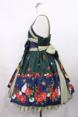 画像2: metamorphose / 風花のゆきうさぎタックジャンパースカート Free グリーン H-26-03-16-1003-ME-OP-NS-ZH (2)