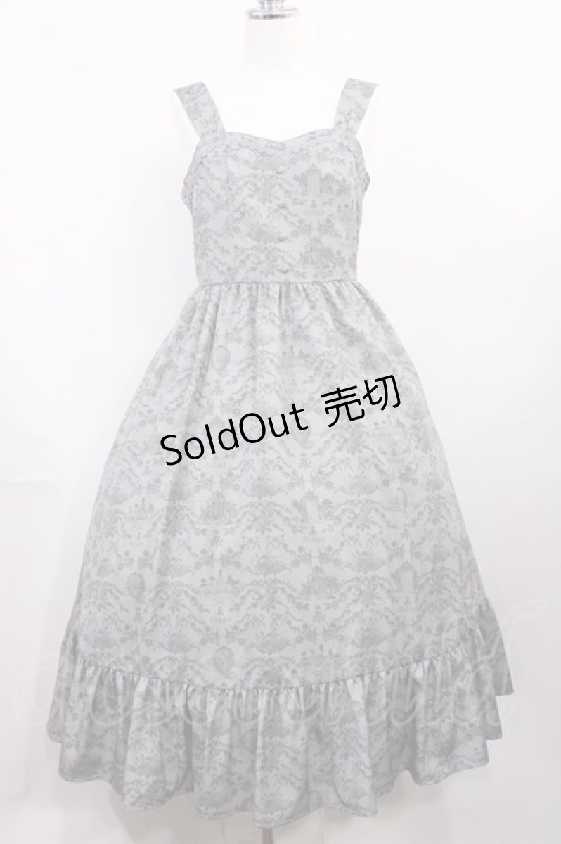 画像1: m petit by misako / MSKトワルドジュイジャンパースカート M グレー H-26-03-16-1004-LO-SK-NS-ZH (1)