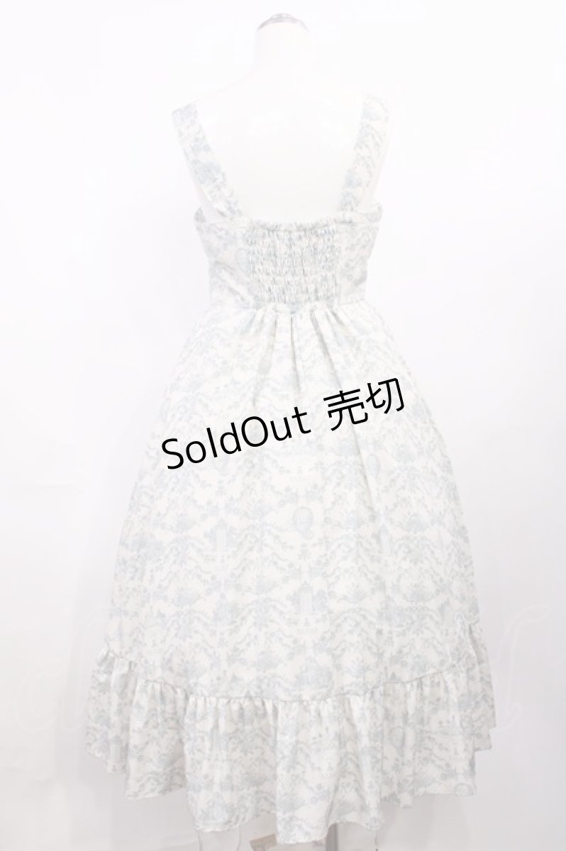 画像2: m petit by misako / MSKトワルドジュイジャンパースカート M オフ/サックス H-26-03-16-1005-LO-SK-NS-ZH (2)