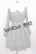 LIZ LISA / レースアップチェックリボンワンピース Free グレー H-26-03-16-1010-LO-OP-NS-ZH