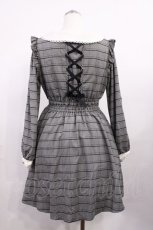 画像2: LIZ LISA / レースアップチェックリボンワンピース Free グレー H-26-03-16-1010-LO-OP-NS-ZH (2)