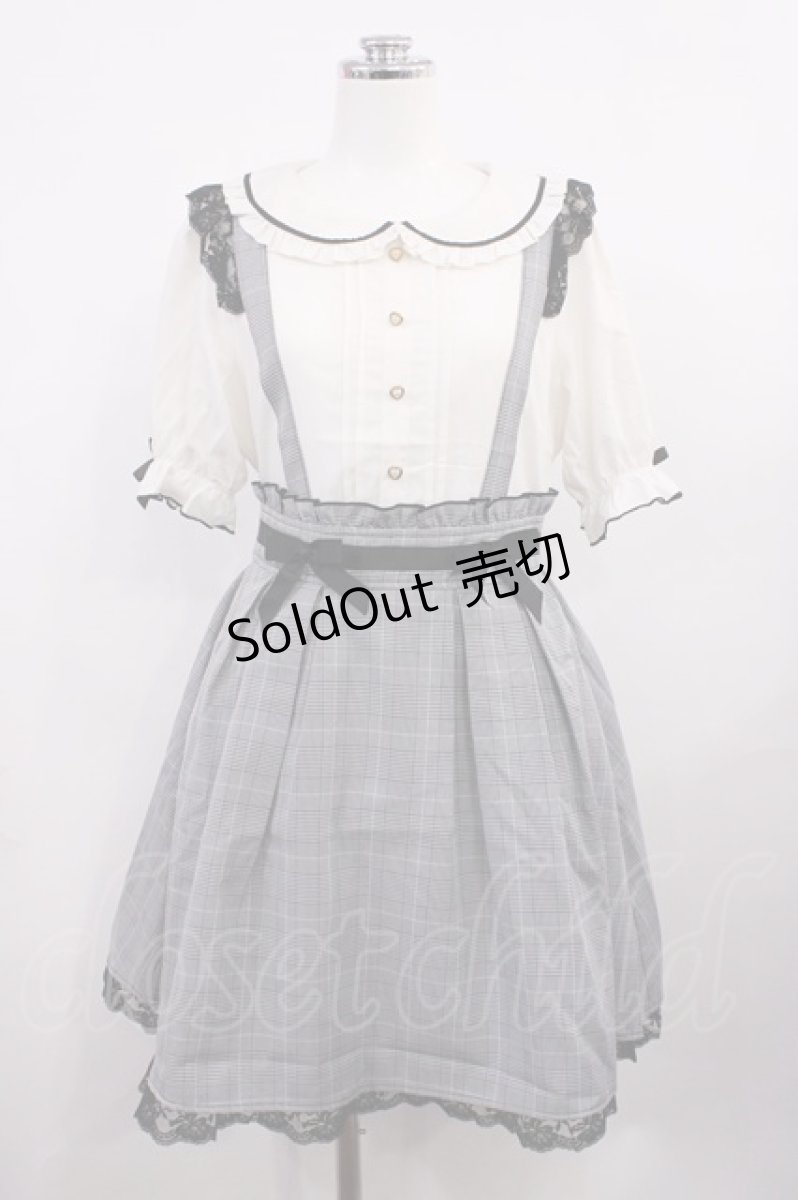 画像1: LIZ LISA / サスペンダー付きドッキングワンピース Free ブラックチェック H-26-03-16-1011-LO-OP-NS-ZH (1)