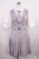 画像1: DearMyLove / 学園セットアップ風プリーツワンピース L ラベンダー H-26-03-16-1012-EL-OP-NS-ZH (1)