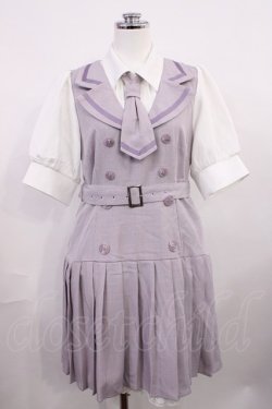 画像1: DearMyLove / 学園セットアップ風プリーツワンピース L ラベンダー H-26-03-16-1012-EL-OP-NS-ZH