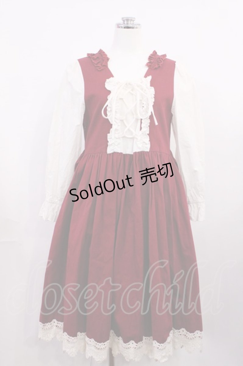 画像1: Favorite / レースアップワンピース Free レッド H-26-03-16-1013-LO-OP-NS-ZH (1)