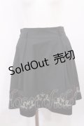 axes femme POETIQUE / 薔薇ベロア刺繍ミニスカート M ブラック H-26-03-16-1019-AX-SK-NS-ZH