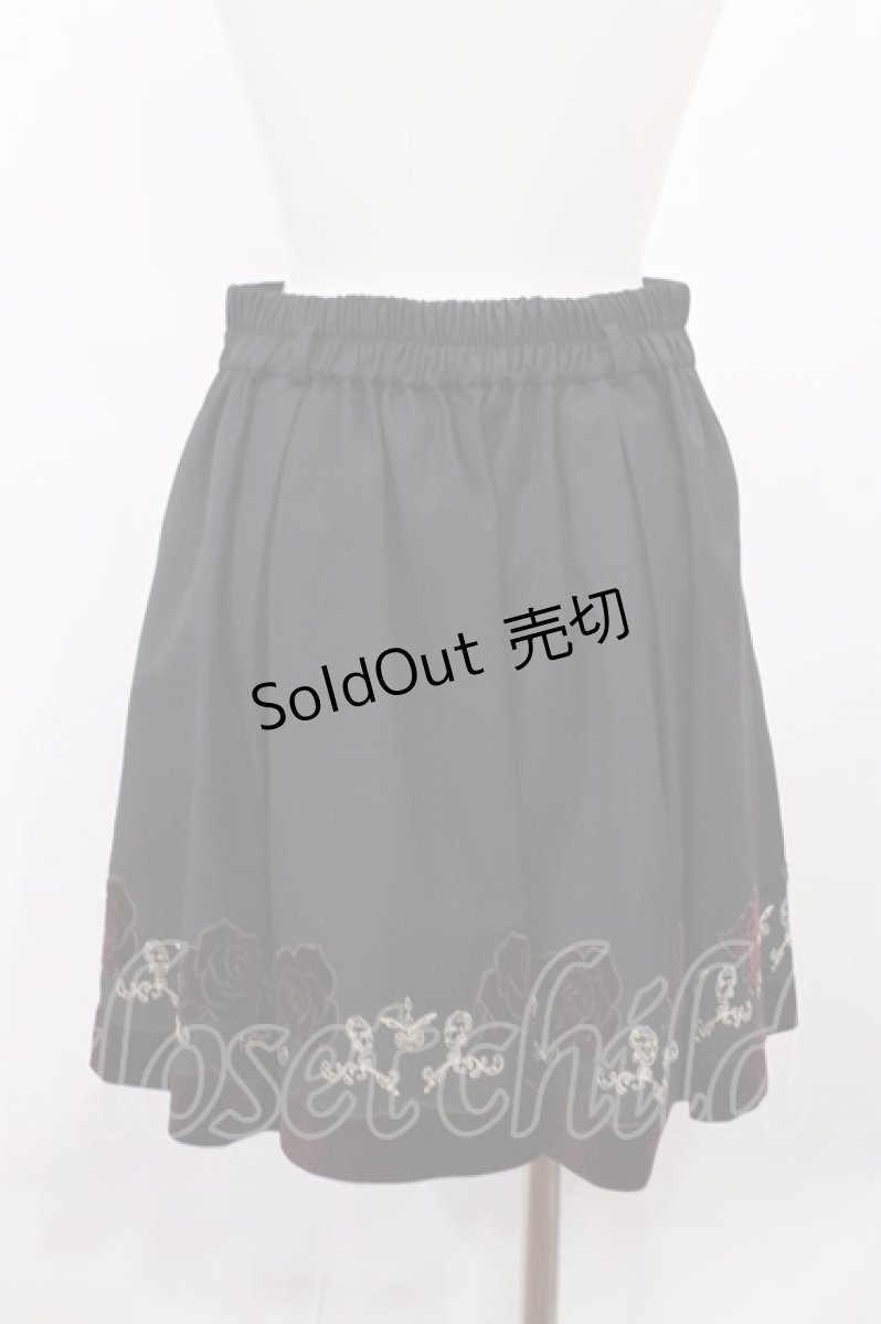 画像2: axes femme POETIQUE / 薔薇ベロア刺繍ミニスカート M ブラック H-26-03-16-1019-AX-SK-NS-ZH (2)