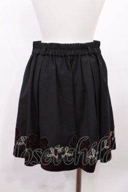 画像2: axes femme POETIQUE / 薔薇ベロア刺繍ミニスカート M ブラック H-26-03-16-1019-AX-SK-NS-ZH