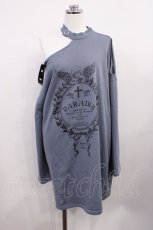 画像1: NOEMIE / メッシュ切り替えオープンショルダー裏毛Tシャツ M グレー H-26-03-16-1024-LO-TS-NS-ZH (1)