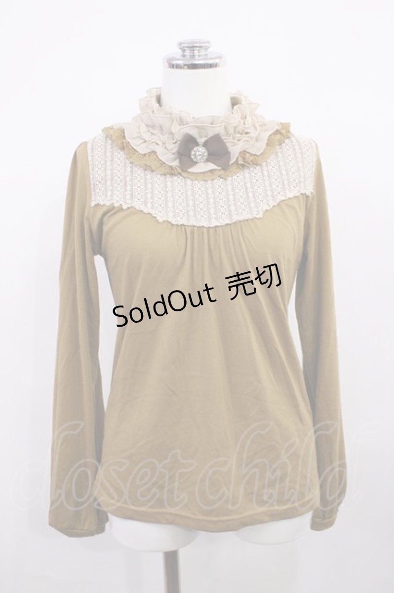 画像1: axes femme / ビッグリボンカットソー M ブラウン H-26-03-16-1026-AX-TO-NS-ZH (1)