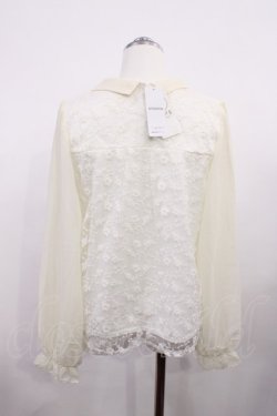 画像2: axes femme / 袖シャーリングレースプルオーバー M 生成り H-26-03-16-1027-AX-TO-NS-ZH