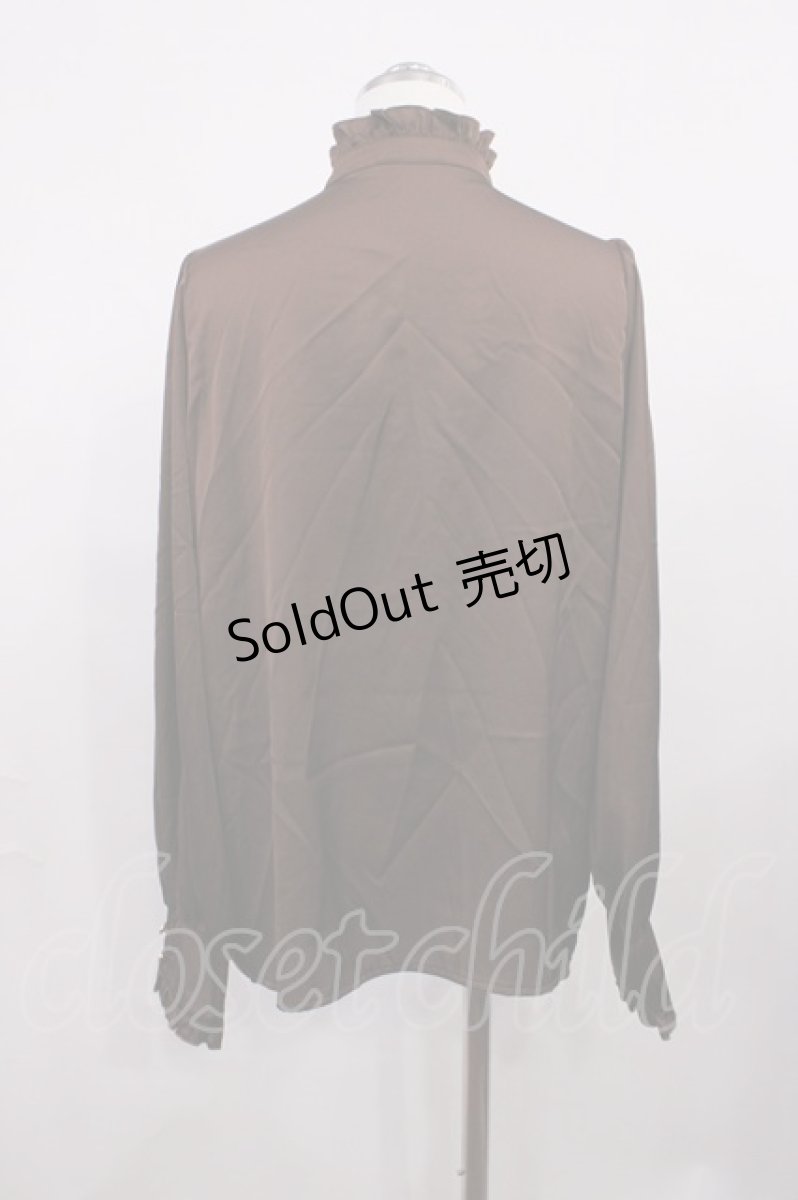 画像2: axes femme POETIQUE / ストライプサテンブラウス M ブラウン H-26-03-16-1028-AX-BL-NS-ZH (2)