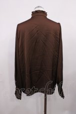 画像2: axes femme POETIQUE / ストライプサテンブラウス M ブラウン H-26-03-16-1028-AX-BL-NS-ZH (2)