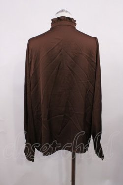 画像2: axes femme POETIQUE / ストライプサテンブラウス M ブラウン H-26-03-16-1028-AX-BL-NS-ZH