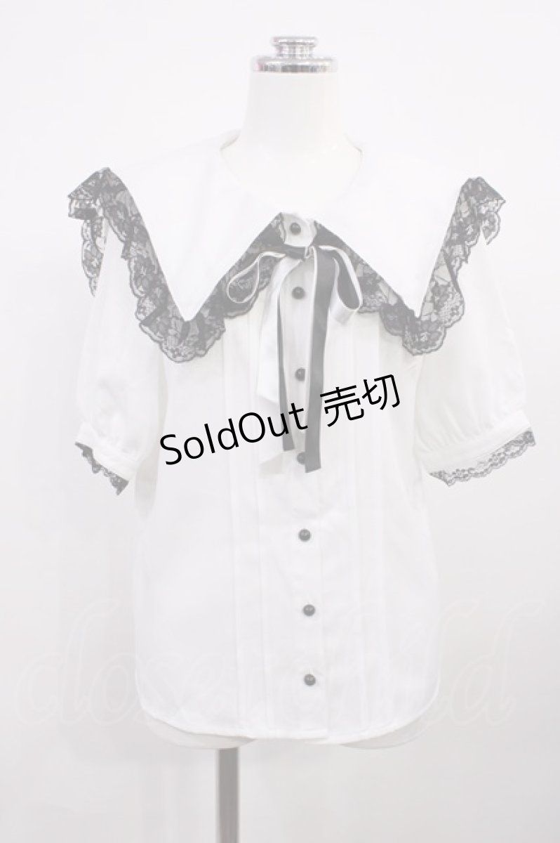 画像1: MA*RS / セーラーリボンブラウス Free オフ/ブラック H-26-03-16-1029-EL-BL-NS-ZH (1)