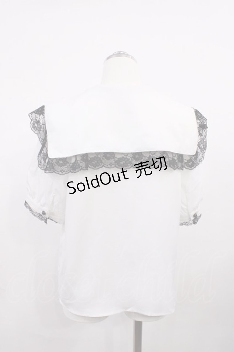 画像2: MA*RS / セーラーリボンブラウス Free オフ/ブラック H-26-03-16-1029-EL-BL-NS-ZH (2)