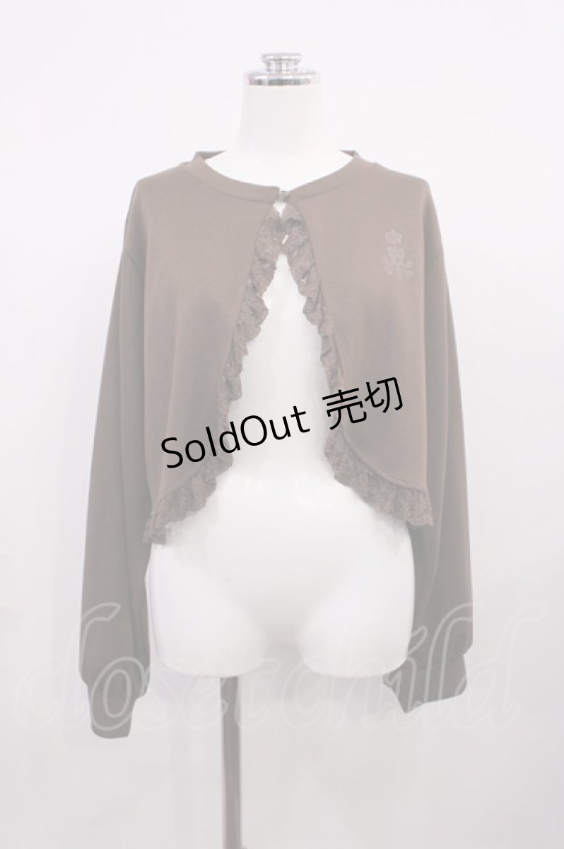 画像1: m petit by misako / MSKバラBフリルボレロ L ブラウン H-26-03-16-1032-LO-TO-NS-ZH (1)