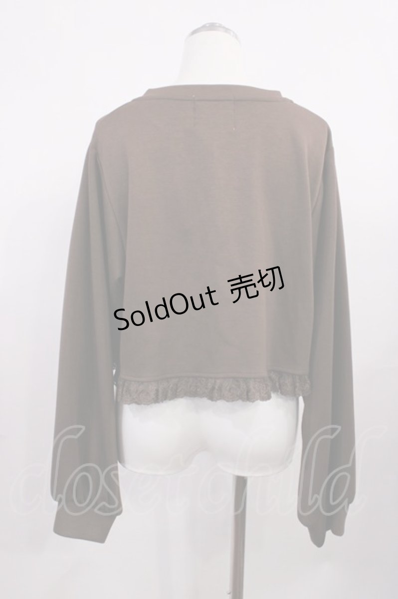 画像2: m petit by misako / MSKバラBフリルボレロ L ブラウン H-26-03-16-1032-LO-TO-NS-ZH (2)