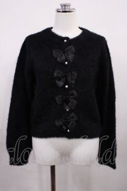 画像1: m petit by misako / MSKリボンカーディガン M ブラック H-26-03-16-1033-LO-TO-NS-ZH