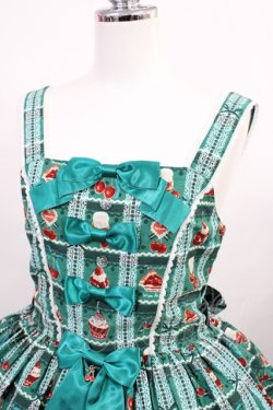 画像4: metamorphose / Retro Cherryティアードジャンパースカート サイズ1 グリーン H-26-03-16-1002-ME-OP-NS-ZH