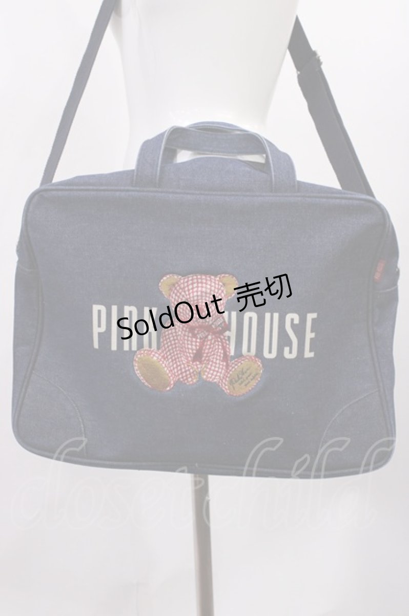 画像2: PINK HOUSE / くま刺繍デニムバッグ  ブルー H-26-03-16-1036-LO-JA-NS-ZH (2)