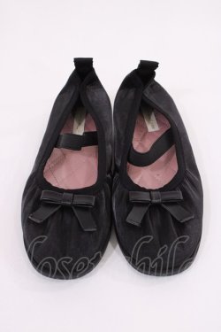 画像1: m petit by misako / AMリボンバレエシューズ L ブラック H-26-03-16-1037-LO-SH-NS-ZH