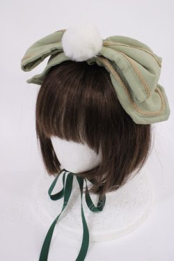 画像1: metamorphose / ゆきうさぎリボンヘッドドレス  グリーン H-26-03-16-1039-ME-AC-NS-ZH