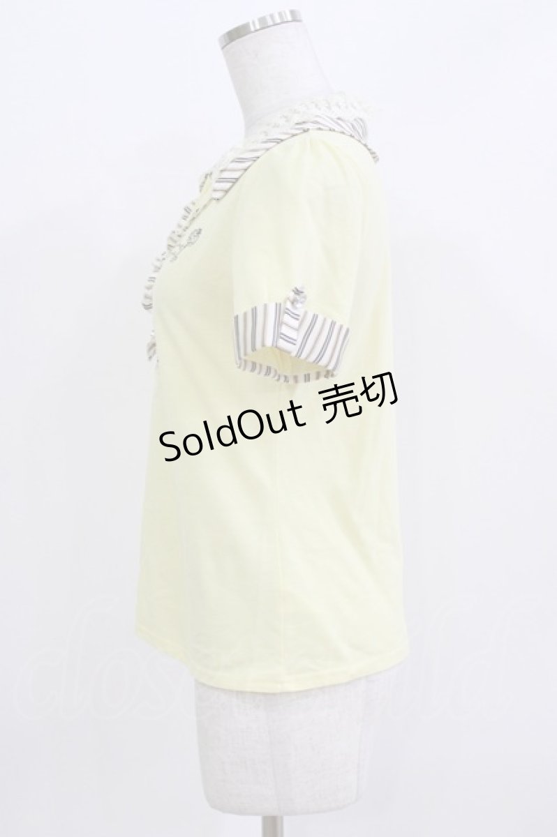 画像2: axes femme / ストライプ切替ポロシャツ M イエロー H-26-03-16-055-AX-TO-NS-ZH (2)