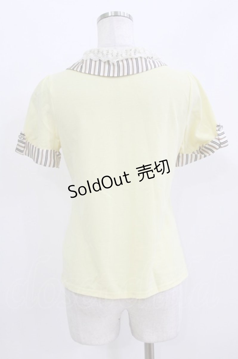 画像3: axes femme / ストライプ切替ポロシャツ M イエロー H-26-03-16-055-AX-TO-NS-ZH (3)