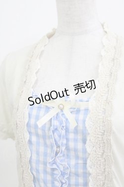 画像4: axes femme / ギンガムチェック切替トップス M 生成り/サックス H-26-03-16-056-AX-TO-NS-ZH