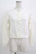 m petit by misako / AM*ハート透かしニットカーディガン M 白 H-26-03-16-057-LO-TO-NS-ZH