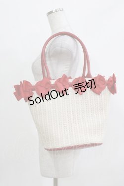 画像1: m petit by misako / AMリボンツキカゴTT  オフ/レッド H-26-03-16-062-LO-BG-NS-ZH