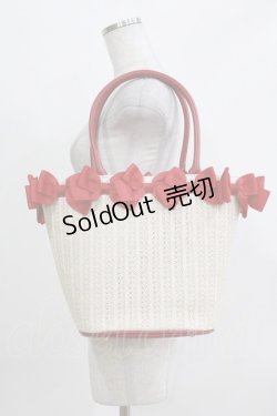 画像2: m petit by misako / AMリボンツキカゴTT  オフ/レッド H-26-03-16-062-LO-BG-NS-ZH