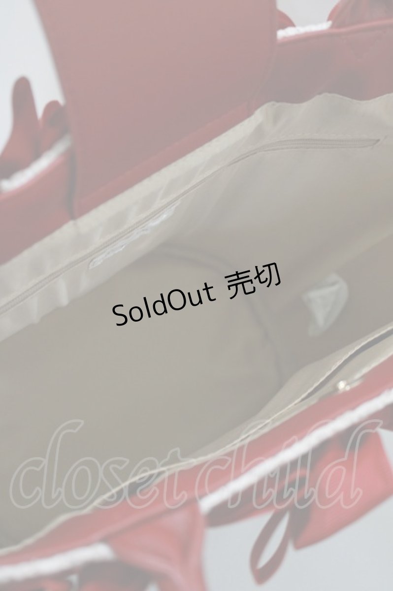 画像3: m petit by misako / AMリボンツキカゴTT  オフ/レッド H-26-03-16-062-LO-BG-NS-ZH (3)