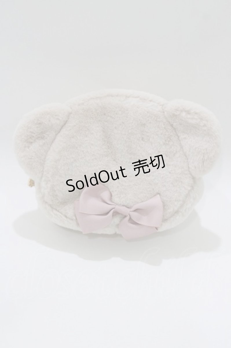 画像1: m petit by misako / AM*クマサンポーチ  ベージュ H-26-03-16-068-LO-ZA-NS-ZH (1)