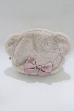 画像1: m petit by misako / AM*クマサンポーチ  ベージュ H-26-03-16-068-LO-ZA-NS-ZH