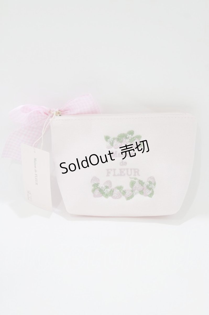 画像1: Maison de FLEUR / いちごポーチ  ピンク H-26-03-16-076-LO-ZA-NS-ZH (1)