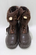 画像1: m petit by misako / AMNIFFレースUPブーツ L ブラウン H-26-03-16-080-LO-SH-NS-ZH (1)