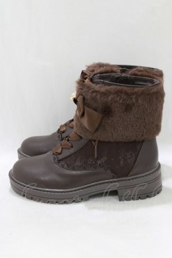 画像2: m petit by misako / AMNIFFレースUPブーツ L ブラウン H-26-03-16-080-LO-SH-NS-ZH