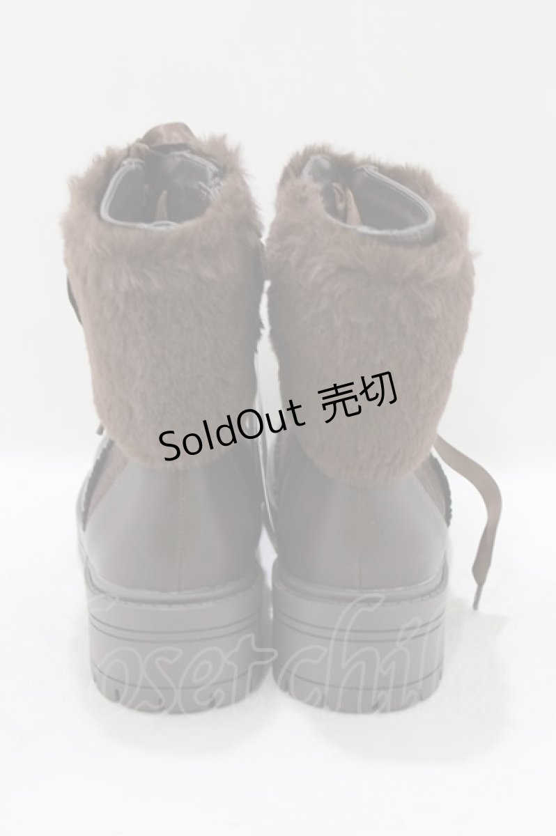 画像3: m petit by misako / AMNIFFレースUPブーツ L ブラウン H-26-03-16-080-LO-SH-NS-ZH (3)